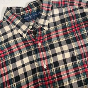 Ralph Lauren Classic Fit Plaid Button Down Shirt  pony Men's XXL Long‎ Sleeve